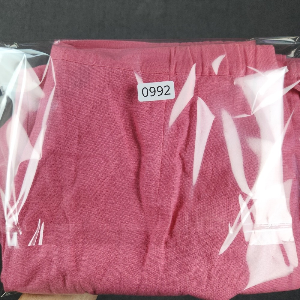 Sag Harbor Pants Womens Size 8 Petite Cropped Linen‎ Embroidered Floral Pink - Picture 10 of 10
